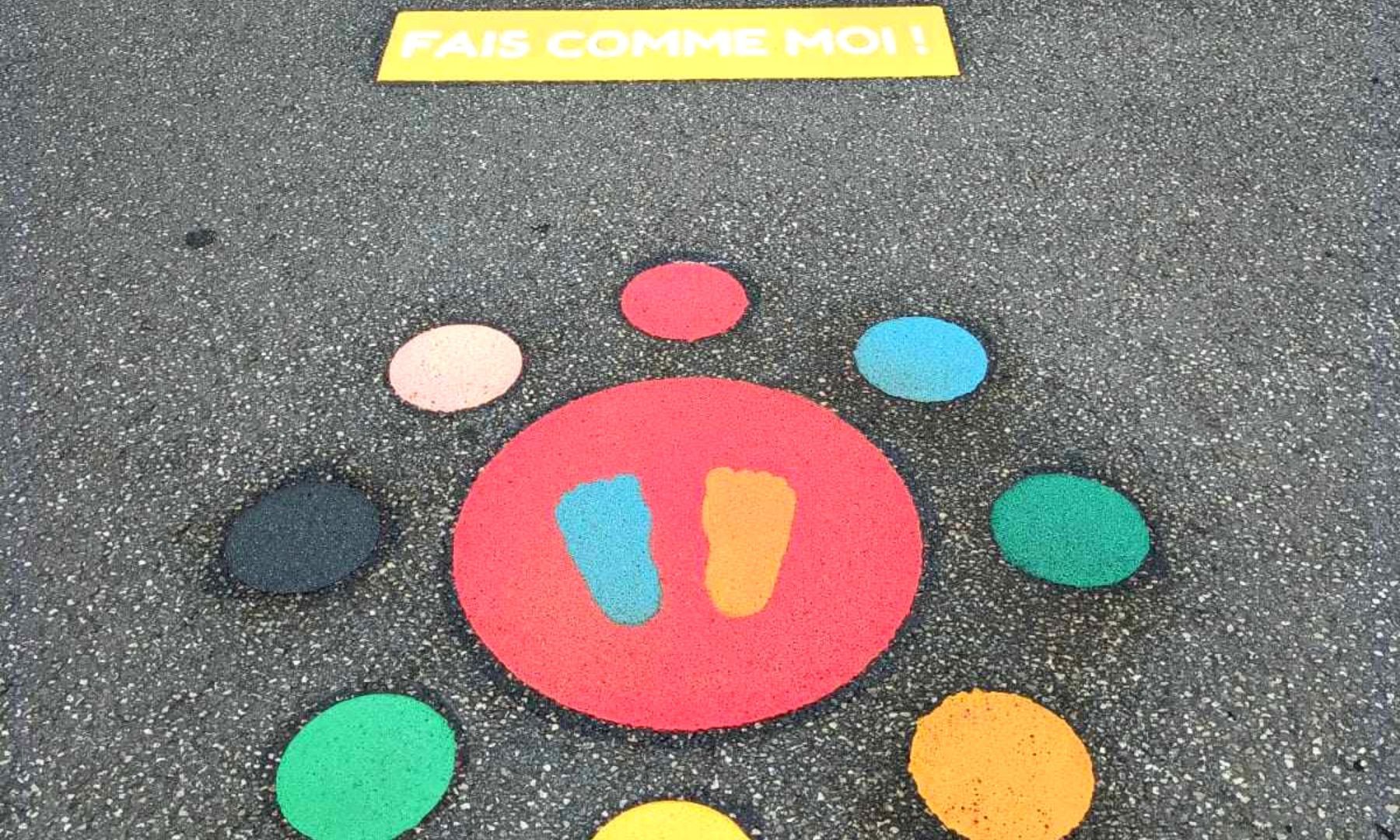 Jeux au sol et marquage pour malvoyants